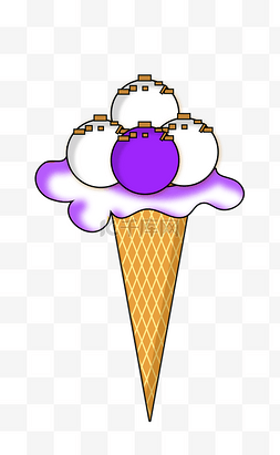 冰淇淋促销图片_香芋冰淇淋png素材