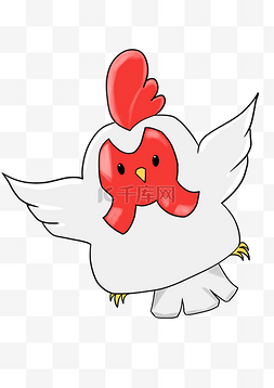 煽动图片_手绘可爱的公鸡插画