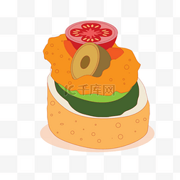 水果蛋糕矢量插画PNG