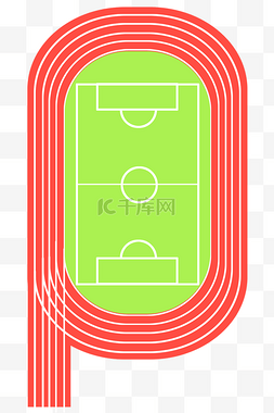 足球场图片_卡通的田径场地插画