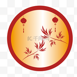 猪年中国红装饰灯笼植物PNG