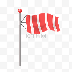 红色的旗帜手绘插画