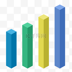 柱形图图片_立方体占比柱形图