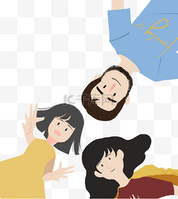 卡通手绘幸福一家人