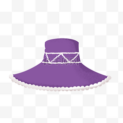 紫色遮阳帽子插画