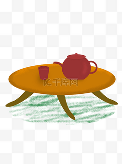 桌子茶壶图片_桌子茶具元素设计