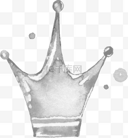 银色水彩图片_水彩手绘公主银色水晶皇冠