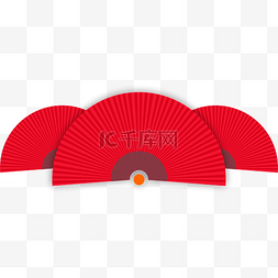 红色扇子扇子图片_中国风扇子矢量图形