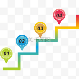 彩色阶梯信息图表