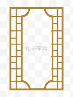 中国风门框门框图片_中国风j金色复古边框png下载