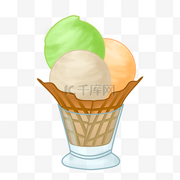 醪糟冰淇淋杯图片_甜点奶油冰淇淋杯