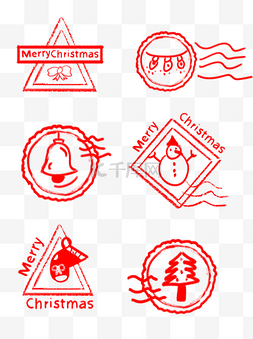 红色圣诞节标签图片_圣诞节邮戳矢量素材标签红色元素