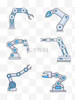 科技机器手臂人工智能蓝色装饰矢