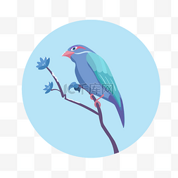 二十四节气霜降鸟动物蓝色PNG图
