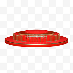 红色圆弧舞台装饰元素