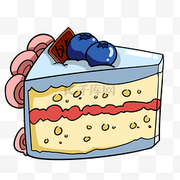 卡通蓝莓蛋糕插画