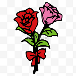 手绘简易玫瑰花设计