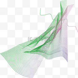 抽象渐变炫彩图片_清新彩色线条曲线图案元素