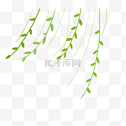 清明节的柳树图片_清明节被风吹动的柳树卡通素材下