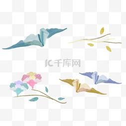 小鸟水彩图片_千喜鹤主题花卉标签