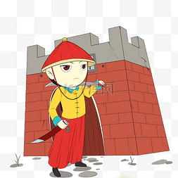 卡通手绘清朝宫廷侍卫小插画个人vip和企业vip免费下载后宫妃子宫廷