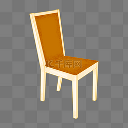 家居家具餐椅椅子土黄色扁平风矢