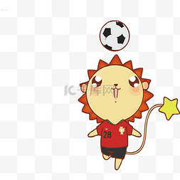 插画小狮子图片_俄罗斯世界杯足球小狮子