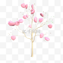 粉红色幸福图片_情人节七夕粉红色树木