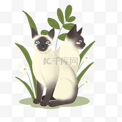 土壤小图片_灰色创意可爱植物小猫元素