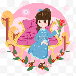 3.8女生节女神节手绘插画