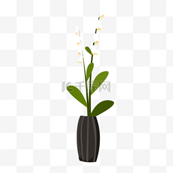 绿色植物花瓶图片_绿色植物盆栽卡通设计图