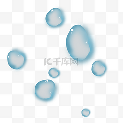 透明卡通水滴图片_蓝色透明感立体卡通水滴