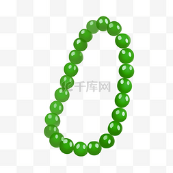小物品插画图片_中国风绿色的宝石插画
