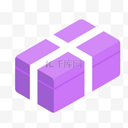 紫色长方形图片_紫色方形礼盒插画