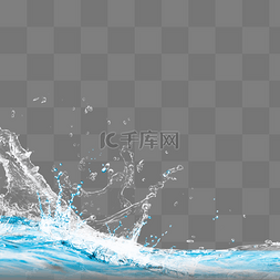 蓝色水花图片_动感水纹水波浪元素