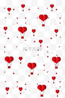 红色卡通热气球图片_红色的热气球底纹插画