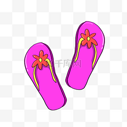紫色凉拖拖鞋