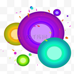 双十二圆装饰图片_漂浮素材圆型渐变色元素