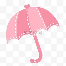 清凉夏季夏天粉色雨伞手绘插画psd