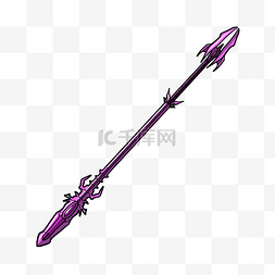 手绘紫色长矛刀剑