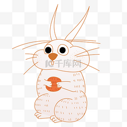 卡通小兔兔图片_抱着果子的可爱小兔子免抠图