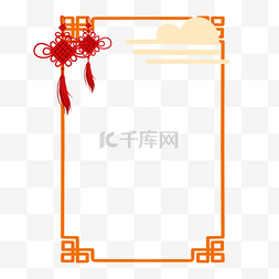 漂亮的中国结图片_新年中国结边框插画