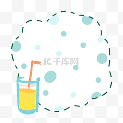 饮品柠檬水图片_柠檬水边框手绘插画