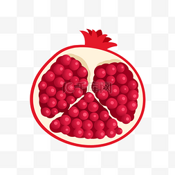 红色石榴水果插画