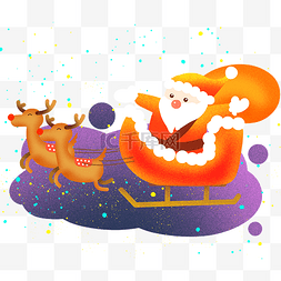 圣诞节鹿插画图片_圣诞节圣诞老人插画