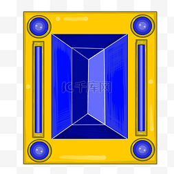 方形蓝色装饰图片_时尚的蓝色钻石插画