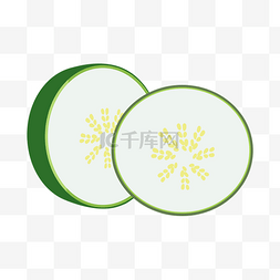 蔬菜类装饰图案冬瓜圆形
