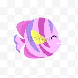 可爱的粉色图片_卡通手绘海洋生物的鱼