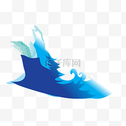 水浪线条图片_蓝色矢量波纹浪花素材