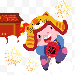 红色的狮子图片_新年人物和舞狮子帽子